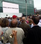 Yoko rings Bells For Peace in Manchester 